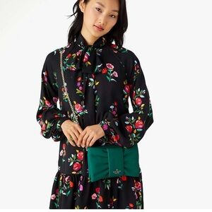 Kate Spade Green Crossbody Bag with Gold Chain